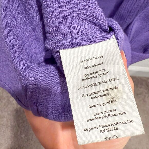 MARA HOFFMAN Valentina Voile Maxi Swim Cover Up Dress Women’s Small Purple Boho - Picture 7 of 10